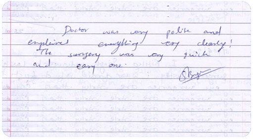 Patient testimonial